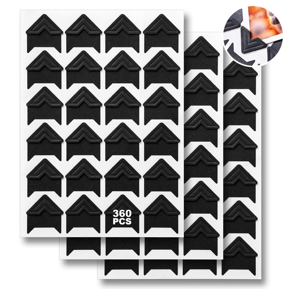 360 Pcs Photo Corners Self Adhesive, Scrapbooking Mounting Black