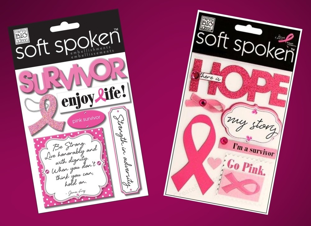 me&my BIG ideas Soft Spoken BREAST CANCER AWARENESS Stickers – 2 Styles!!