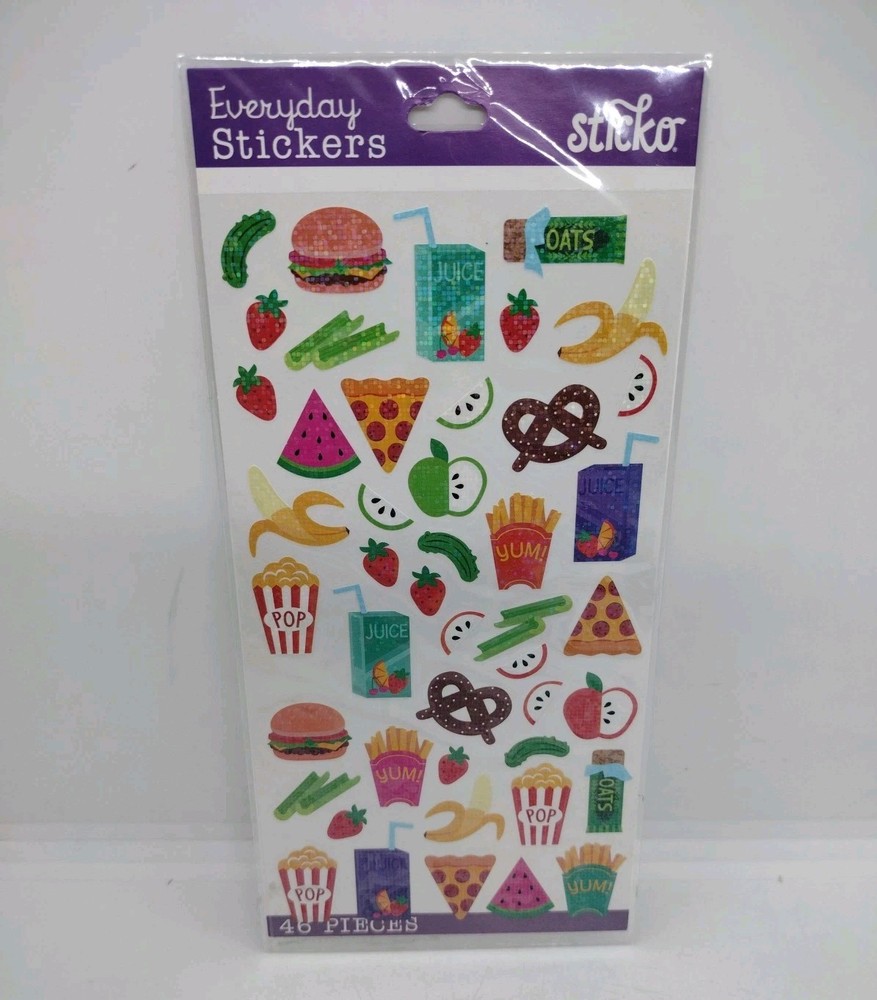 Sticko SNACK TIME – Package of 46 Favorite Snacks Stickers