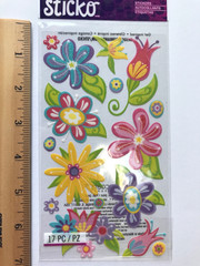 EK Success Sticko Flowers Bees Butterflies Stickers Lot Scrapbook Journal