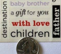 FAMILY PHRASE Mylar Stickers (26pc)Toddler•Mother•Celebrate• W/love•Card Making•