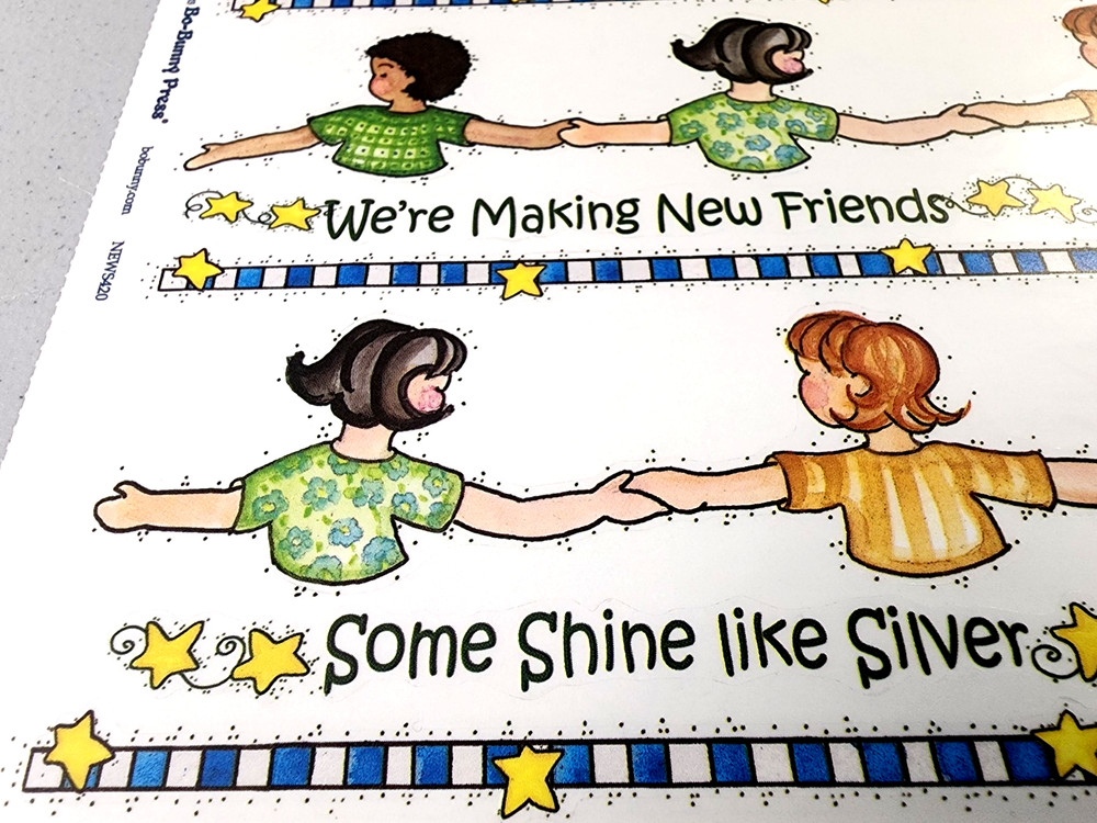 Vintage Bo Bunny Girl Scouts Clear Stickers 2003 Scrapbook New Friends Rare NOS
