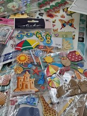 Lot Of Scrapbooking Supplies Crafting, Stickers Card Stock