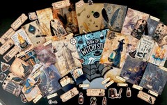 Witchy Junk Journal Kit Ephemera Pack Halloween Gothic Dark Academia 101 Pc