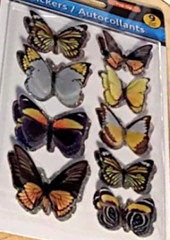 BUTTERFLIES Butterfly Green Black Orange Yellow Gray Silver Jot Stickers