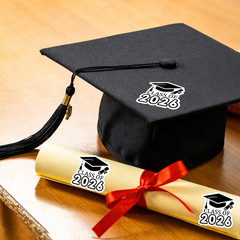 120Pcs Graduation Stickers, 1.6 Inch Self Adhesive Class of 2026 Stickers Label