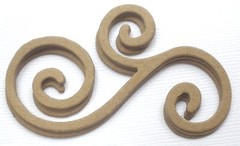 {8} FLOURiSH SWiRLS – Bare Unfinished Chipboard Die Cuts – 3″ Long