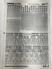 Letraset Symbols Registered Trademarks And Copyrights – 10 Sheets
