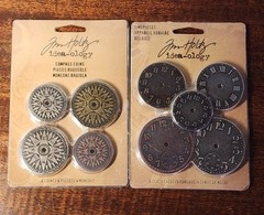 Tim Holtz Idea-ology Timepieces Clock Faces and Compasd Embellishments Crafting