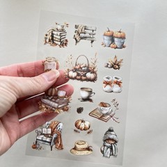 Cozy Autumn Stickers 4 Sheets Fall Junk Journal Collage Planner Scrapbook