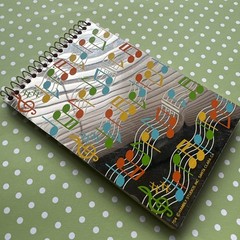 Vintage 80s 90s Hambly Notepad Studios Music Note Mirror Foil mini notebook