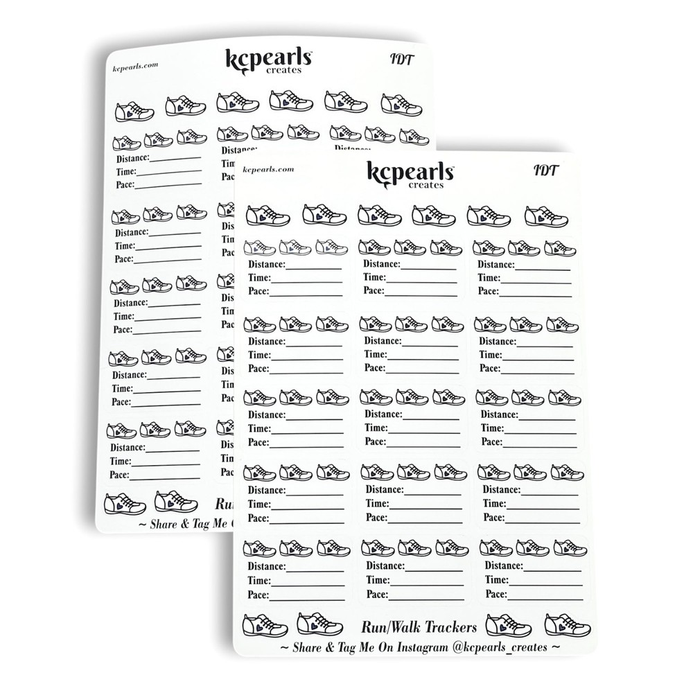 kcpearls creates Run Walk Tracker Stickers For Planners Calendars Journals Mi…