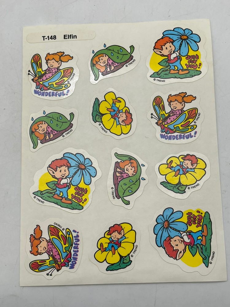 Vintage Trend Scratch N Sniff Elfin Elf Stinky Stickers T-148