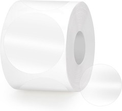 500 Pcs 1 Inch Waterproof Self-Adhesive Clear Stickers for Gifts and Mail Use