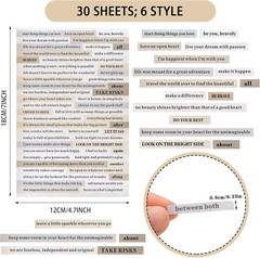 1500 Pcs Quote Stickers for Journaling 30 Sheet Scrapbooking Phrases Word Sticke