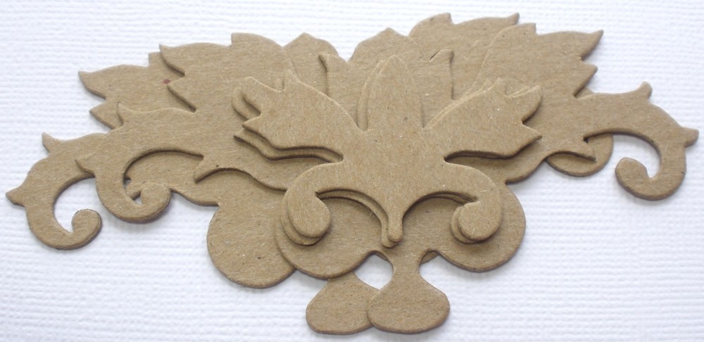 {3} SCROLL BORDER – Decorative Accent Flourish Chipboard Die Cut – 3 3/4 x 1 7/8