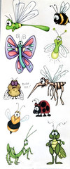 SEI Bugs Whimsical Clear Stickers Ladybug Butterfly Bee 2003 NOS Scrapbooking
