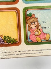 Vintage Current Christmas Gift Sticker Seal Labels 1980 Cute Collectible BIN 74