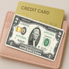 $2 dollar Debit Credit Card Vinyl Sticker Decal Money Bank Cash Cover glossy