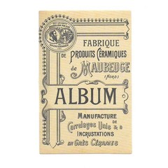 Vintage French Ceramic Tile Album Maubeuge Trade Advertising Paper Sticker Decal