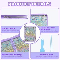 Stylish A5 Sticker Book with Glitter Cover – Complete Organizer with Accessories