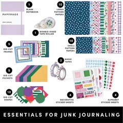Creative Junk Journal & Scrapbook Kit – Hardcover Notebook, 20 Patterns, Sticker