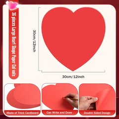 36 Large Valentines Day Heart Cutouts – 12 Inch Paper 36, Red