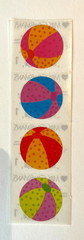 LOT Of 6 STRIPS MRS GROSSMAN’S Stickers BEACH BALL & FLIP FLOPS 2007 Ocean Fun