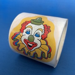 Vintage Stickers, Clown, Unknown Maker, Roll Of About 50