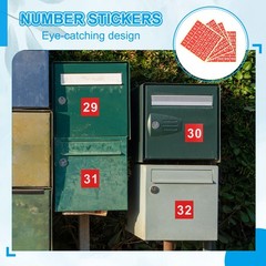 1.5″ Consecutive Number Stickers, 1 Set Self Adhesive Number Decals, Red