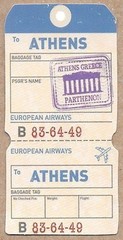 Athens Sticker Die Cut Vintage Luggage Tag Greece Travel Decal