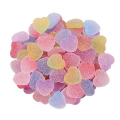 50 pcs Jelly Sugar Soft Heart Candy Flatback Charms, DIY Medium, 50 heart