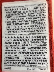 Letraset 3 INSTANT LETTERING Transfer Letters Crillee Italic 36pt England 1