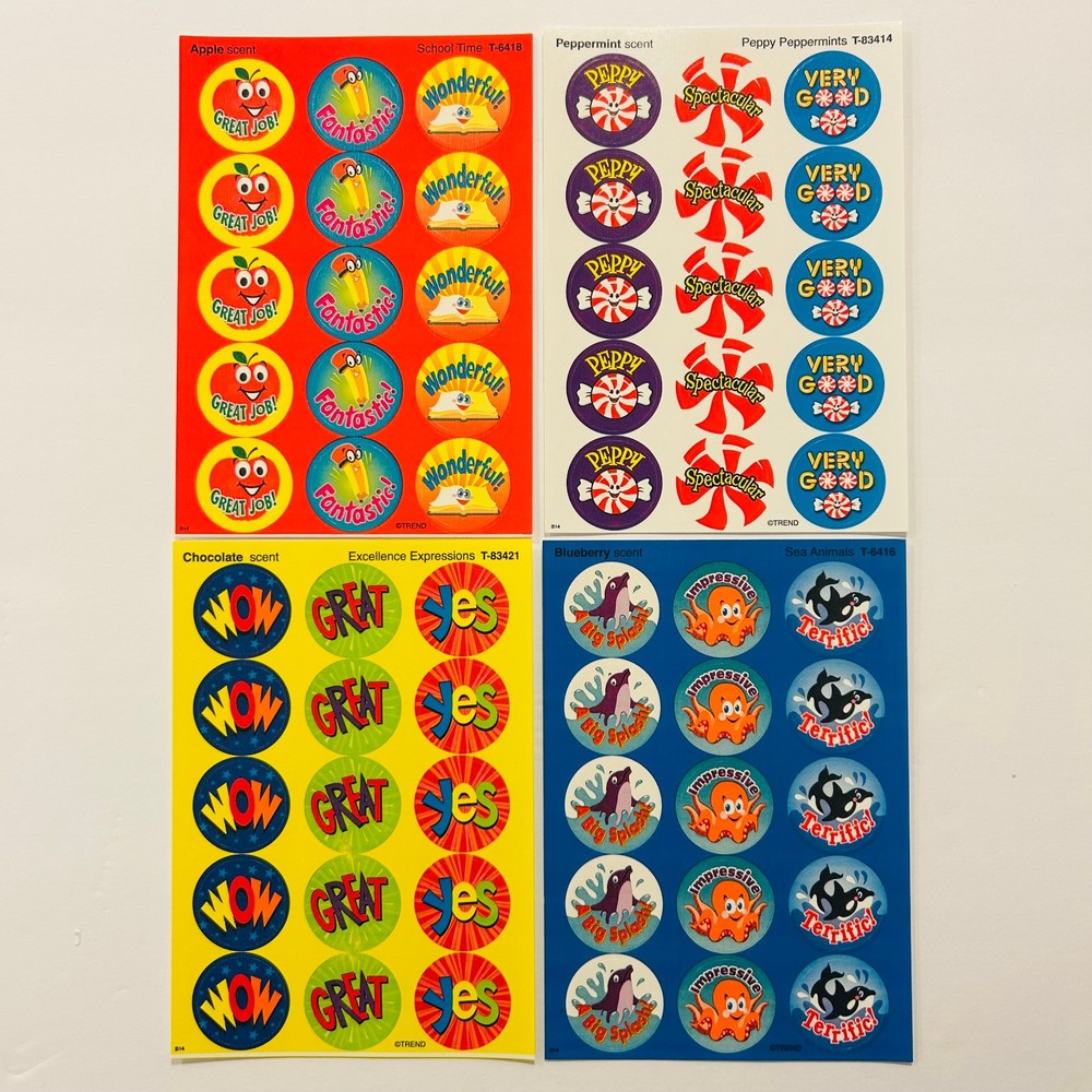 Trend Scratch n Sniff Scented Stickers CHOCOLATE | BLUEBERRY | PEPPERMINT +more