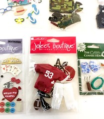 Jolees Boutique Card Connection 3D Sticker LOT Sports Military Kitchen Garden