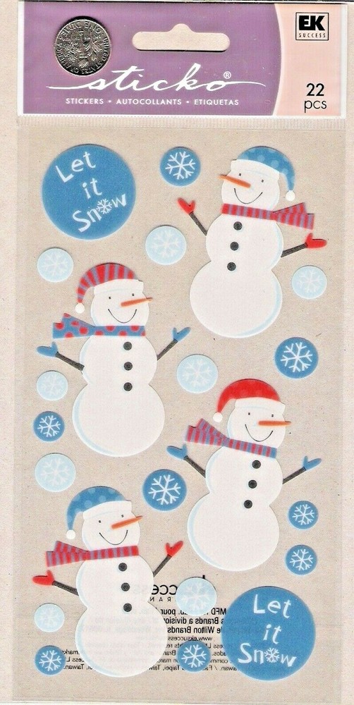 Stickopotamus Snowman Stickers – Let It Snow – Snowman – Free Shipping