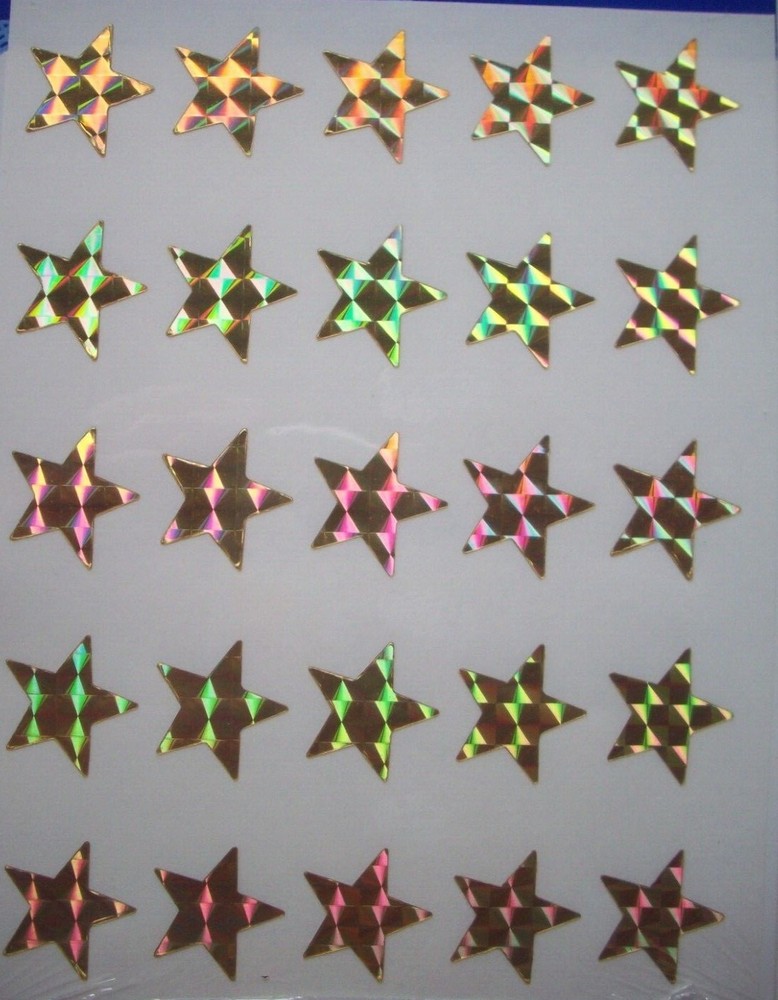 Hallmark goldtone hologram stars unopen package of 1 sheet