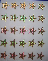 Hallmark goldtone hologram stars unopen package of 1 sheet