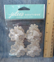 Jolee’s Boutique CREAM SEQUINS FLORALS Stickers Crafts SD28