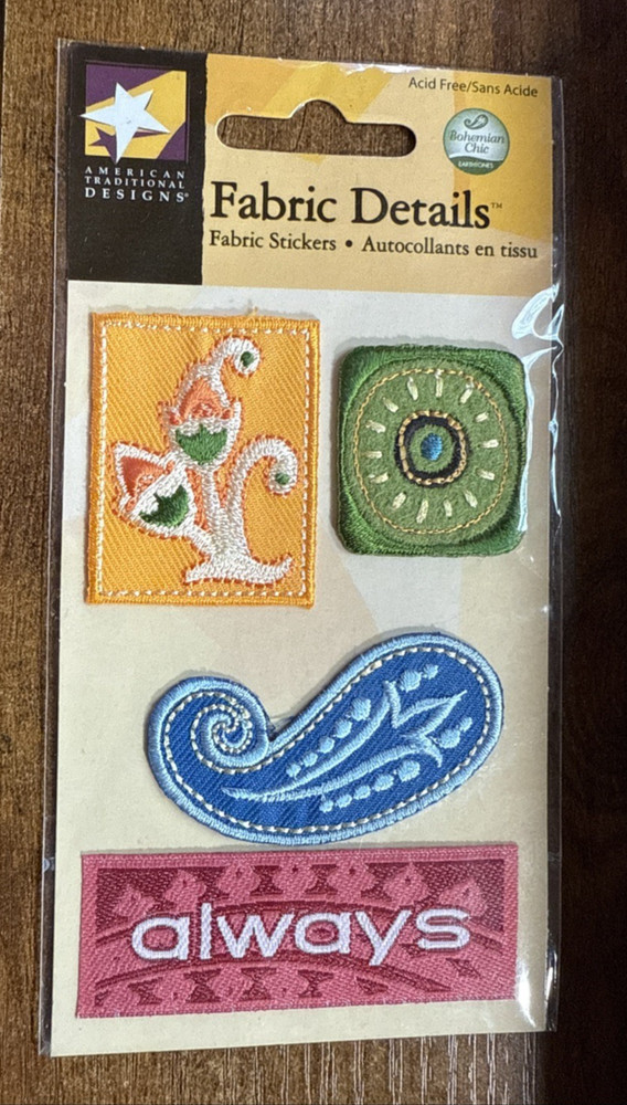 American Traditional Designs 4 Fabric Stickers Bo Chic Paisley
