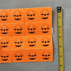 Vintage 1970s 1980s HALLOWEEN Jack-o-Lantern Fluorescent Orange Stickers NOS