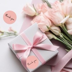 500 Pcs Thank You Stickers, 1.5 inch Pink Thank You Stickers for Small