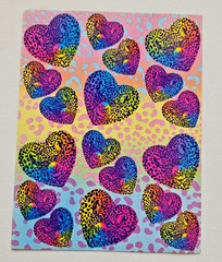VTG Lisa Frank Sticker Sheet Complete Rare #S-164 Hearts