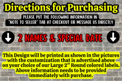 40 CUSTOM WEDDING STICKERS 2″ ROUND LABELS PARTY FAVOR SCRATCH RESISTANT