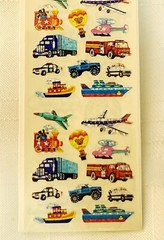 Sandy Lion Prismatic Vehicles Transportation Stickers Set Of 2