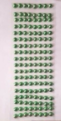CraftbuddyUS 144 pcs x 10mm (18 Stripes) Self Adh Pearl Round Gems, Color-GREEN