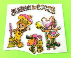 Vintage 80’s Gordy Sugar & Spice Puffy Stickers Partial Sheet Boy Girl Dog
