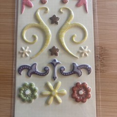 Studio 112 Pillow Stickers Scroll Flowers Boarders Dimensional