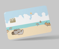 PUSHEEN CAT , 2 pc credit card skin & DEBIT CARD,TROLLEY & GYM