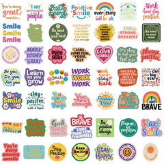 Motivational Quote Stickers 10 Pack Random Mix Positive Affirmation Glossy Large